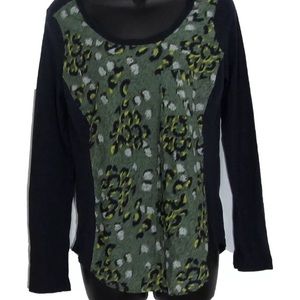 ANTHROPOLOGIE ELLA MOSS S animal print knit top